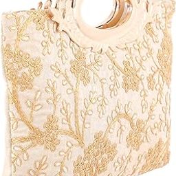Kuber Industries Embroidered Silk Clutch Ladies Handbag (Cream) - CTKTC022989-image-82
