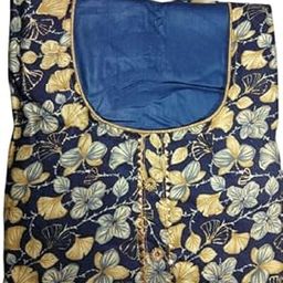 Rayon Fabric Unstitched Salwar Suit Dress with Golden Lace | Floral Printed Suit Set with Bottom, Linen Dupatta for Women |Suit Set With Printed Dupatta (Free Size,Blue)-image-19