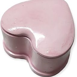 Diviner Saga® Pink Heart-Shaped Concrete Ring Box – Small Jewelry Trinket Storage Box for Women,Candle Holder,Gift for Girlfriend, Bridesmaid,Valentine’s Day, Anniversary –Keepsake Ceremony Organizer-23