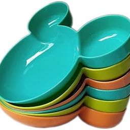 black sparrow Unbreakable Mickey Mouse Kids Plates – Set of 6 | Multicolor Plastic Snack Plates for Toddlers & Children | Mickey Mouse Shaped Dinner Plates for Kids, BPA-Free, Lightweight & Durable-image-56