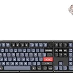 Keychron V6 Wired Custom Mechanical Keyboard Knob Version, Full-Size QMK/VIA Programmable with Hot-swappable Keychron K Pro Red Switch Compatible with Mac Windows Linux (Frosted Black-Translucent)-image-14