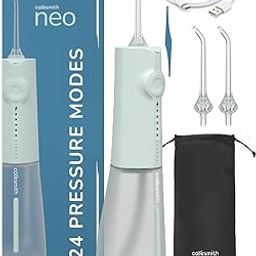 Caresmith Neo Cordless Oral Flosser | 24 Pressure Settings with 5 Modes & 6 Intensities |300 ml Large Detachable Water Tank | Power Flosser for teeth | IPX7 Waterproof | 2 Jet Tips Provided (Green)-image-92