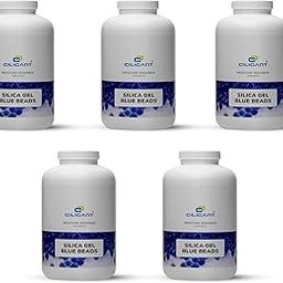 CILICAnT Blue Silica Gel Beads for Moisture Control, Rechargeable Indicating Desiccant Dehumidifier (Beads Size: 2-4 mm) (950 ml *5 =4750 ml)-image-54