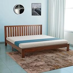 DEV CRAFT Solid Sheesham Wood King Size Bed Without Storage Wooden Double Bed Cot Bed Furniture for Bedroom Living Room Home (Teak Finish)-image-35