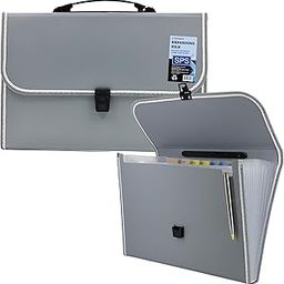 SPS 13 Pocket Expanding File Folder with Buckle Closure,Label Index and Handle for A4/Foolscap/Legal Documents (Grey)-6