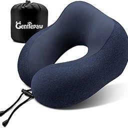 Gentlepaw Travel Pillow - Memory Foam Cervical Neck Pillow for Adults, Kids, Children, Convenient & Portable U Shaped Pillows, Airplane Pillow for Home, Office, Camping, Travelling, Sleeping (Blue)-image-51