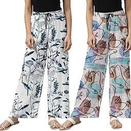 Relax Fit payjama with Floral Prints, Breathable Cotton Fabric with Drawstring Waistband Closure, for Women-image-63