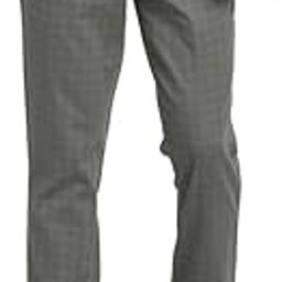 Men Cotton Stretch Olive Checkered Narrow Fit Flat Front Casual Trouser-picture-26