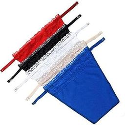Finesse Mock Camisole Quick and Easy Clip-on cami Miracle cami Deep Neck Cleavage Cover up Inner Cami Secret - Set of 5 - Black, Beige, White, Red and Royal Blue-6