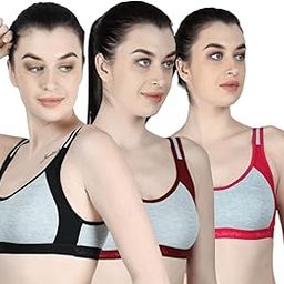 B Cup Seamless Sports Bra for Women & Girls, Comfortable Cotton Bra Set- Perfect for Workout & Active Lifestyle- Polycotton & Hosiery Fabric Casual-image-85