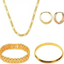 KJ Verma Brass Gold-plated Gold Jewellery Set (Pack of 1) sachin-ch+br+kada+bali-image-17