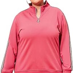 Women's Dark Pink Fleece Solid Plus Size Sweatshirt(6264A_5XL)-image-52