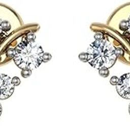 18KT Yellow Gold and Diamond Stud Earring for Women-image-83