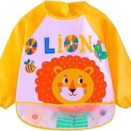 FunBlast Feeding Baby Bib with Sleeves – Food Catcher Pocket with Adjustable Along Bib for 6 to 24 Months Baby (Color and Print May Vary)-image-34