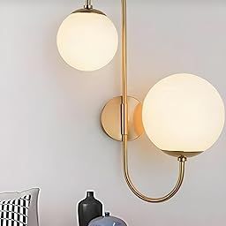 Golden Metal & Glass (Up Down) Wall Light for Living Room Modern/Wall Lamps for Bedroom/for Living Room/Wall Lights for Home Decoration/Bedside Wall lamp (E27 Bulb Holder)(Bulb Not Included)-picture-10