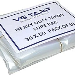 VG TARP Heavy-Duty 30x50 Jumbo 350 Micron LDPE Bags – Multi-Purpose Dust Cover & Protection for Furniture, Flooring, AC, Fridge, Outdoor Items – Paint Stain Shield (Pack of 10)-image-11