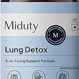 Miduty Lung Detox - NAC 400 mg N- Acetyl Cysteine, Stinging Nettle 100 mg & Quercetin -Lungs Protective & Health Supplement- 60 Veg Capsules-56