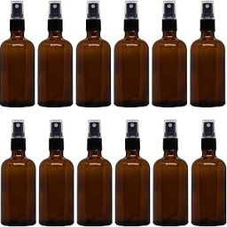 nsb HERBALS 100 ml Refillable Amber Fine Mist Spray Glass Bottles with Leak Proof Spray Pump for Multipurpose uses for DIY Perfume, Essential Oils, Blends, Aromatic Water, Beauty Products (Pack of 12)-image-29