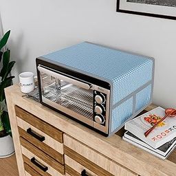 Kuber Industries Non Woven Oven Top Cover | Microwave Oven Top Cover | Microwave Cover with 4 Utility Pockets | Oven Cover for Kitchen Decor | Barik Check Oven Top Cover | Blue-image-25