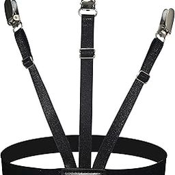 2 Pack Shirt Stays Garters, For Men Adjustable Shirt Garter Suspender Belts for Police Military Non-Slip Clips-image-96