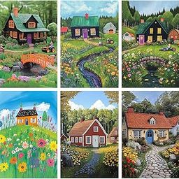SiddArtify Cottagecore Wall Art Prints Set - Whimsical Farmhouse Poster Decor for Living Room Bedroom - 12x18 inch Sticker Pack of 6-image-109