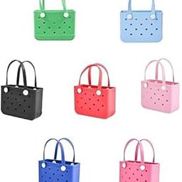 RJ GOODS EVA Waterproof Tote Bag, Multi-Purpose Beach Bag with Decorative Charms, Available in Multiple Colours-image-72