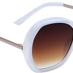 White Oversized UV Protected Cateye Sunglasses for Women/Girls (RD020W)-image-7
