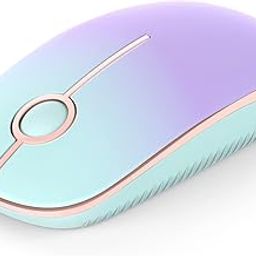 Wireless Mouse, Vssoplor 2.4G Slim Portable Computer Mice with Nano Receiver for Notebook, PC, Laptop, Computer (Mint Green to Purple)-19