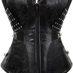 Overbust Corset and Bustiers Tops Red Black Gothic Corsets Body Shaper Lingerie Women Steampunk Retro Waist Cincher-image-20