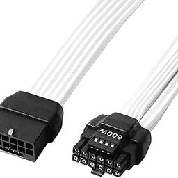 PCIe 5.0 Extension Cable, 16AWG ATX 3.0 12VHPWR PCIE Cable, 600W Female to Male 16 (12+4) Pin PCIE5 Cable for RTX 4090TI, 4080TI, 3090TI, Compatible for MSI, Gigabyte, GameMax, Thermaltake (White)-11