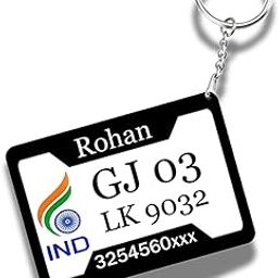 TheInkPalette Customized Number Plate Keychain for Bikes and Cars Personalized Keychain (pack of 1) Big Size printed Customized Keychain-image-3