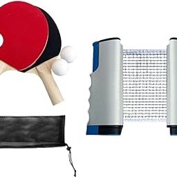 CALANDIS Ping Pong Paddles Set Games Table Tennis Set for Tabletop Traveling Training Grey | Sets | Table Tennis, Ping Pong-image-1