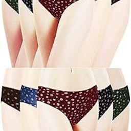 Prity Ladies Steam Disinfected Pure Cotton Panties Printed Hipster Brief Bikini Innerwear (Combo Pack of 10/5) (Color May Vary)-picture-32