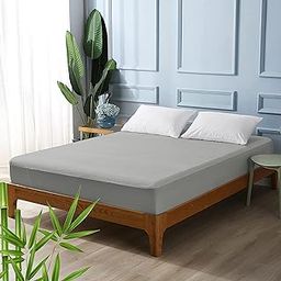 YRM Bedding's Soft Water Proof Bedsheet | waterproof Elastic Fitted Bedsheet | Single Bed 36" x 72" Inches, 3 x 6 Feet - Grey-image-8