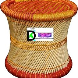 Dinesh Mudda House Handmade Orange Sarkanda Wood Stool-image-88