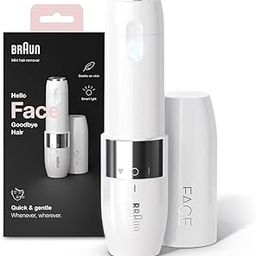 Braun Face Mini Hair Remover FS1000, Electric Facial Hair Remover for Women, Quick, Instant, Gentle, Painless, Smooth Skin, Glow On-The-Go, with Smartlight, for Upper Lips, Chin, Cheeks, Peach Fuzz-13