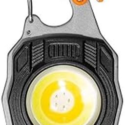 COB Keychain Work Light Keychain Flashlights 7 Light Modes 1600Lumen,Portable USB Rechargeable cob Work Light Emergency Light with Folding Bracket Bottle Opener and Magnet Base,Camping (Orange)-image-40