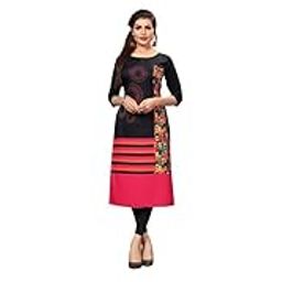 Crepe Digital Printed Kurti for Women – Stylish & Comfortable (Kidzpie_75 XL 3) Multicolour-picture-16