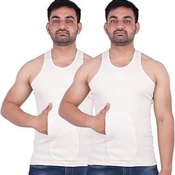 Men's Pocket Cotton Rn Sandow Sleeveless Off-White Vest Tank_Pack of 2-image-36