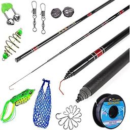 12ft - Fishing Pole Rod 360cm with Spring, Frog Hook, Net, Line, Bell, Wight Balls, Swivel Combo-28