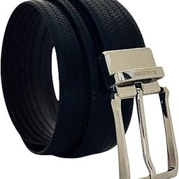 Reversible Leather Belt for Men – 2-in-1 Black and Brown Dual-Sided Belt with Rotating Metal Buckle – Formal and Casual Wear-image-49
