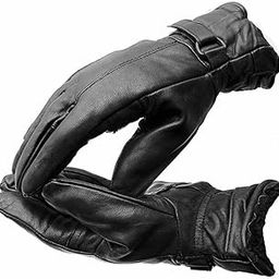 ANESHA Genuine Leather Gloves for Men | Thermal Fur Lined for Winter Driving & Riding Black, Regular-image-88
