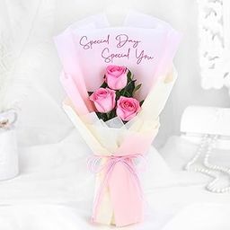 FNP Live Flower Bouquet of 3 Roses In Premium Packing For Birthday Gift, Anniversary Gift, Wedding Gift, Congratulations Gift & Gift For Special Occasions (Same Day Delivery)-image-56