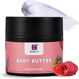 Zobha Berry Berry Body Butter | Deep Moisturizing & Skin Nourishment | With Strawberry, Raspberry, Almond & Wheat Germ Oil | Paraben-Free | 100g-image-103