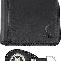 Men's Leather Bifold Wallet | Black Stitching | Stylish Card Holder | Durable & Sleek Design | Key Chain Included!-picture-55