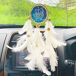 Rooh Dream Catcher ~Allah الله Car Hanging ~ Handmade Hangings for Positivity (Can be Used as Home Decor, Gift, Wall Hangings, Meditation Room, Yoga Temple, Wind Chime & Car Feather Hanging)-image-83