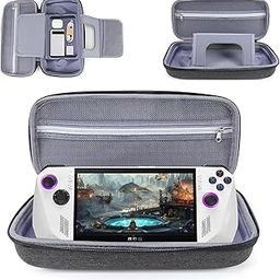 1 Piece ROG Ally Carrying Case with Built-in Charger Storage, Rog Ally Bag, Protective Hard Portable Travel Case with Accessory and Gaming Pockets (Dark gray)-picture-2