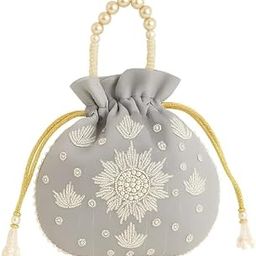 Elegant Potli Bag for Women | Handcrafted Rajasthani Beaded Pearl Handle Pouch | Designer Clutch for Wedding, Party, Ethnic Wear-image-98