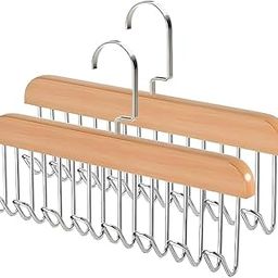Maahixa Wooden Hanger - Multipurpose Adjustable 8 Hooks Closet Wooden Hanger for Lingerie, Belt, Scarf, Tie, Garments, Perfect Storage Holder Organizer Hangers for Wardrobe and Cupboard (Pack of 2)-image-17