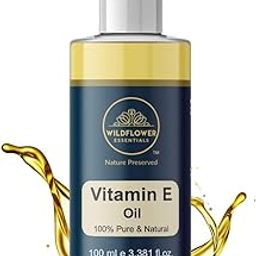 Wildflower Essentials Vitamin E Oil Pure Cold Pressed For Face, Skin, Hair, Body, Pore Tightening 100ml-28